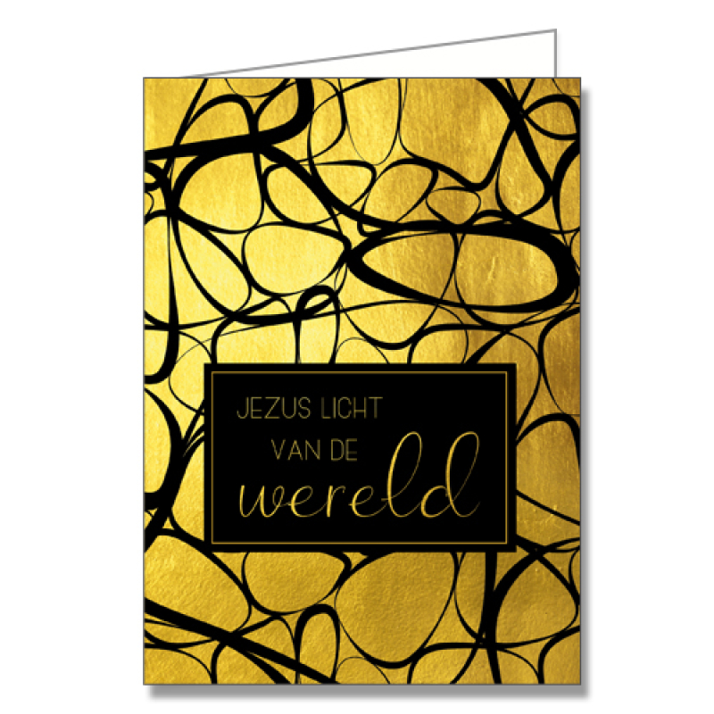 5 stuks Dubbele kerstkaart: Jezus licht van de wereld